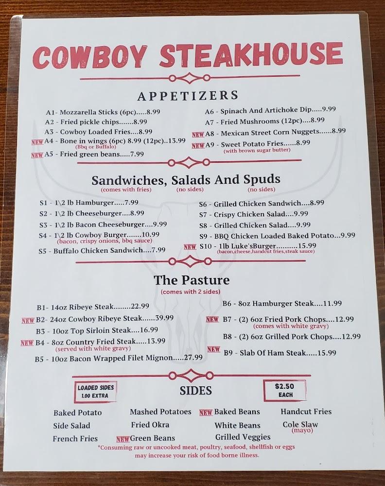 Cowboy Steak House Menu image 3